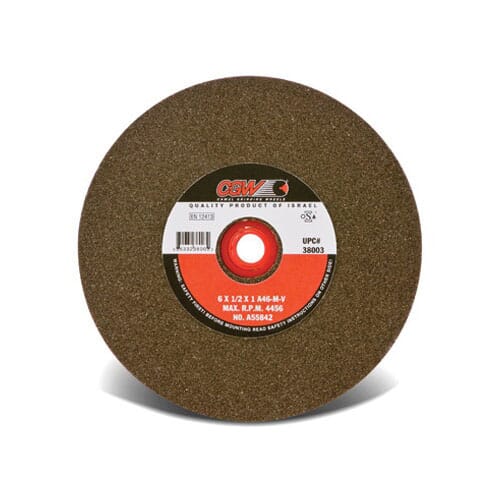CGW® 35021 Straight Bench and Pedestal Grinding Wheel, 6 in Dia x 1 in THK, 1 in Center Hole, 80 Grit, Aluminum Oxide Abrasive
